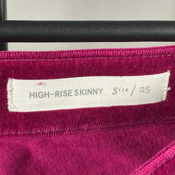 Pilcro Pants Womens 25 purple pink corduroy skinny boho indie casual - Picture 5 of 9